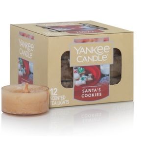 New Yankee Candle Santa’s Cookies Tea Light Candles 12 Count